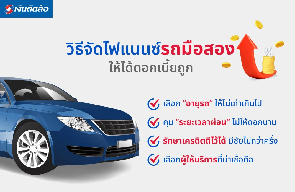 วิธีจัดไฟแนนซ์รถมือสองให้ได้ดอกเบี้ยถูก