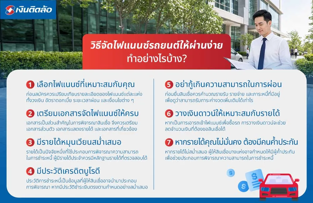 วิธีจัดไฟแนนซ์รถยนต์ให้มีโอกาสอนุมัติสูงขึ้น ทำอย่างไรบ้าง?