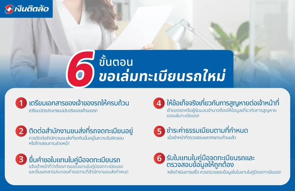 ขั้นตอนขอเล่มทะเบียนรถใหม่