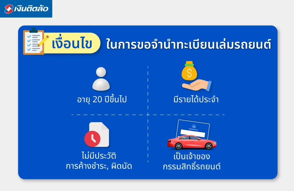 เงื่อนไขในการขอจำนำทะเบียนเล่มรถยนต์