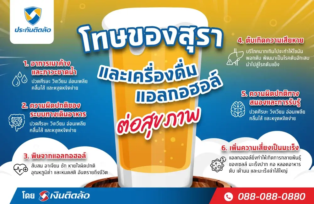 โทษของสุราและเครื่องดื่มแอลกอฮอล์ต่อสุขภาพ