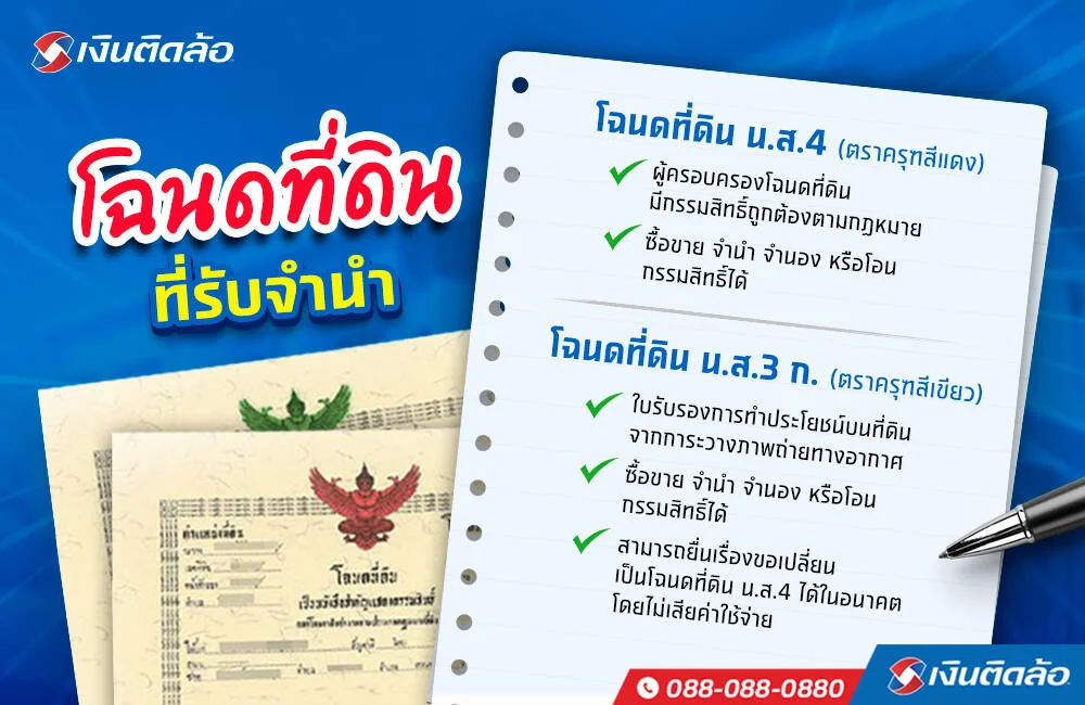 สินเชื่อจำนำโฉนดที่ดินรับโฉนดแบบไหนบ้าง