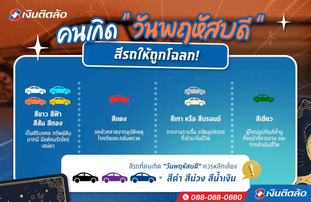 สีรถมงคลคนเกิดวันพฤหัสบดี