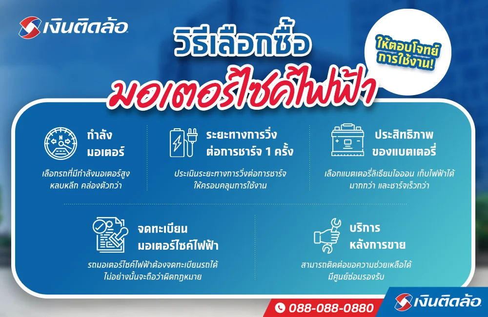 วิธีเลือกซื้อมอเตอร์ไซค์ไฟฟ้า
