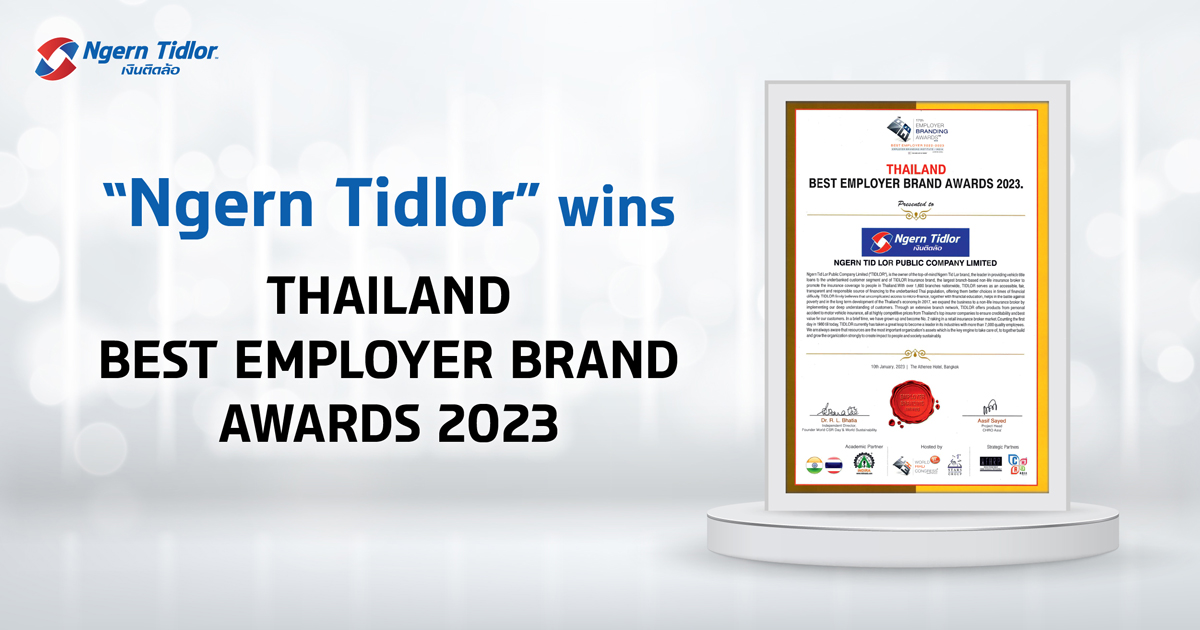 Ngern Tidlor wins Thailand Best Employer Brand Award 2023